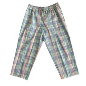 Vintage Alfred Dunner Pastel Plaid Pull-On Pants 26W Made in USA